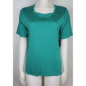 WOMEN'S GREEN SHORT SLEEVE SWEATER - SAG HARBOR - SIZE S - NEW WITH TAGS